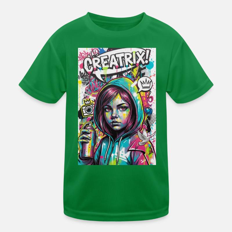 Farbexplosion Graffiti Heldin Kinder Funktions-T-Shirt