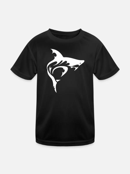 SHARK - Kinder Funktions-T-Shirt - Schwarz - Vorne