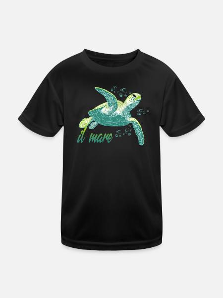 Il mare - Meereschildkröte Ozean - Kinder Funktions-T-Shirt - Schwarz