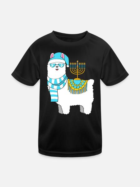 Chanukkah Hanukkah Hanukah - Kinder Funktions-T-Shirt - Schwarz - Vorne