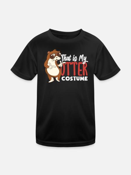 Seeotter Kostüm - Kinder Funktions-T-Shirt - Schwarz - Vorne