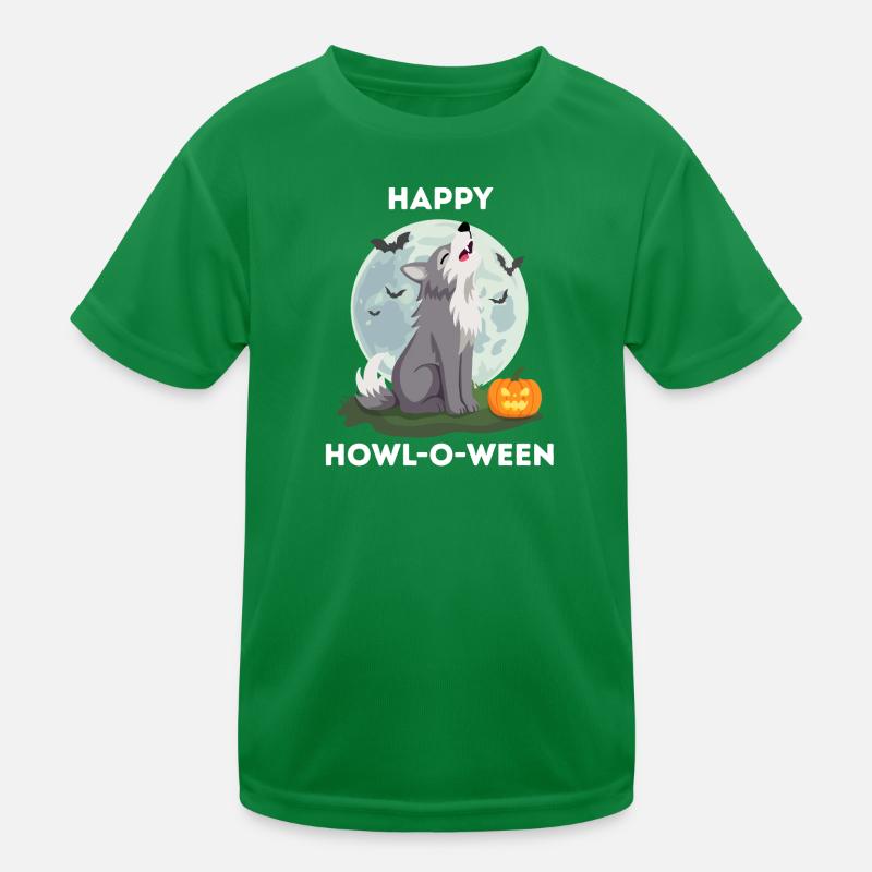 Drôle d’Halloween – Howl-o-ween Wolf T-shirt sport Enfant