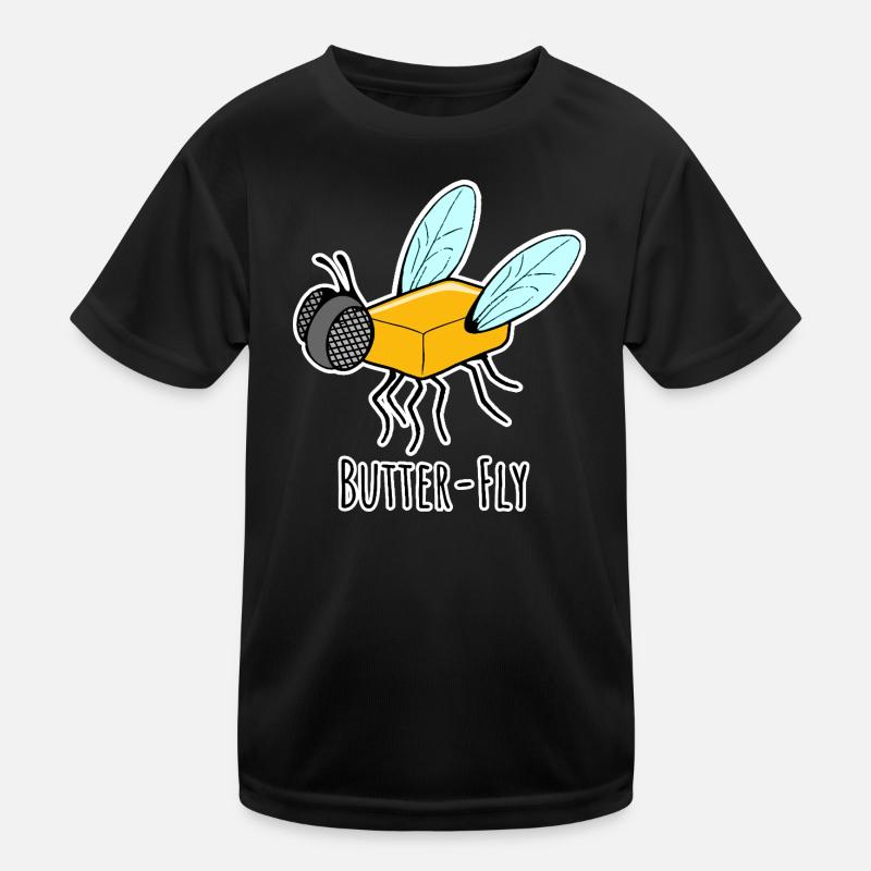 Butter-Fly - Butter Fliege Flachwitz Kinder Funktions-T-Shirt