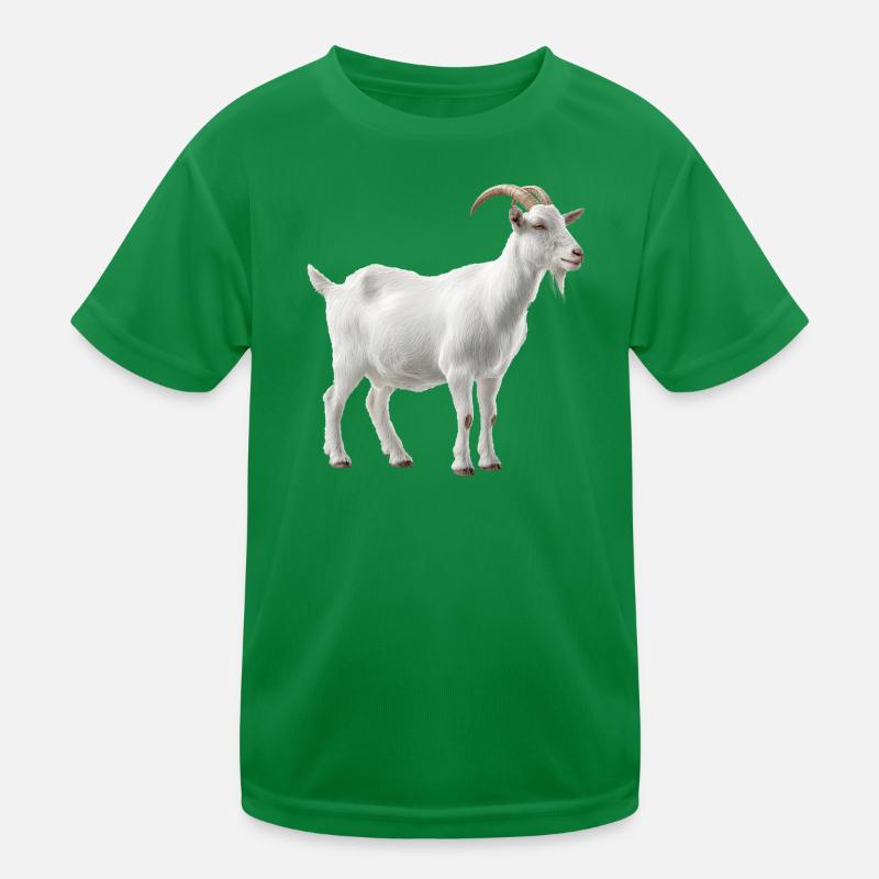 Weiße Bergziege Portrait Kinder Funktions-T-Shirt