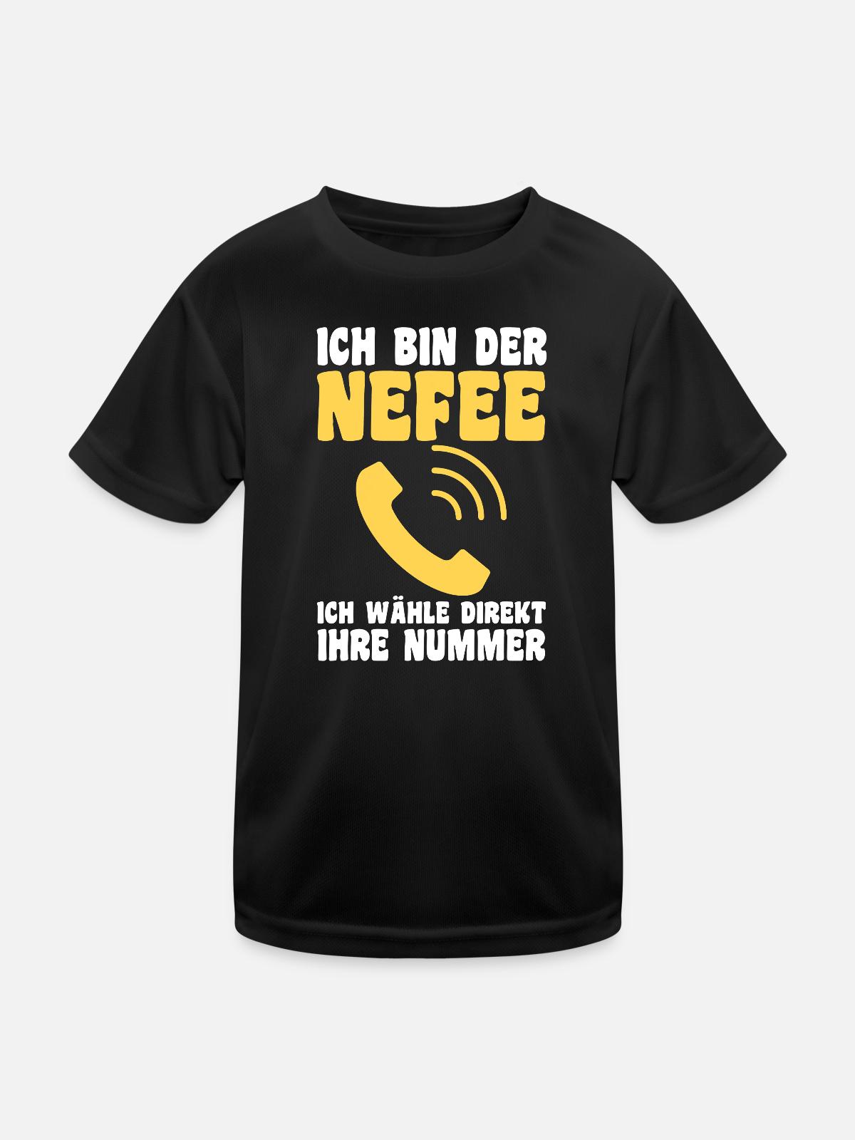 Familienmotiv Neffe - Kinder Funktions-T-Shirt - Schwarz - Vorne