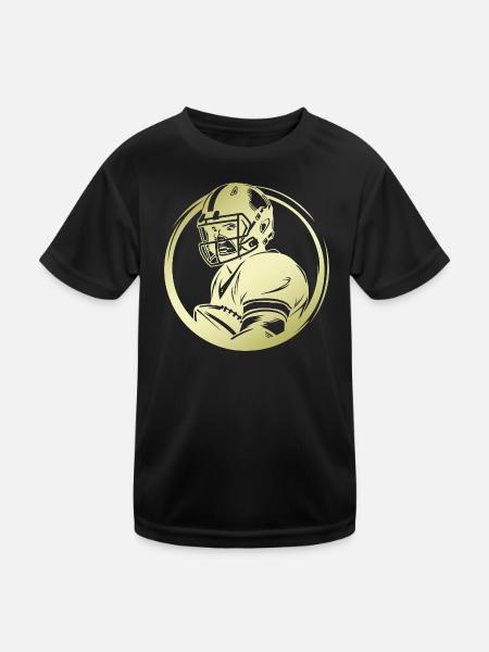 American Football Silhouette - Kinder Funktions-T-Shirt - Schwarz