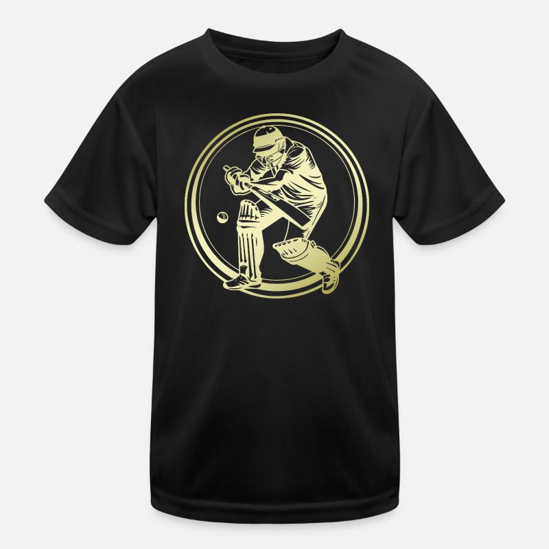 Cricket Silhouette Kinder Funktions-T-Shirt