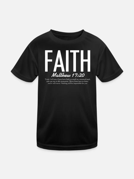 Faith Like a Mustard Grain - Kids Functional T-Shirt - black - Front