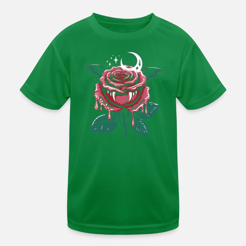 Vampire Rose Gothic with Moon Kids Functional T-Shirt