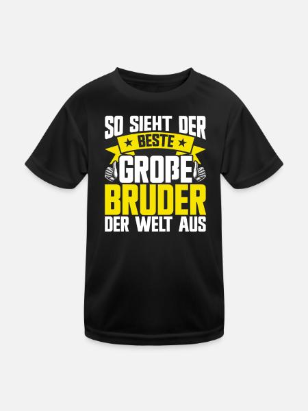 So Sieht Der Große Buder Der Welt Aus - Kinder Funktions-T-Shirt - Schwarz - Vorne