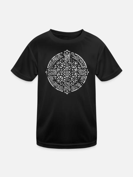 Keltisches Kreuz - Kinder Funktions-T-Shirt - Schwarz
