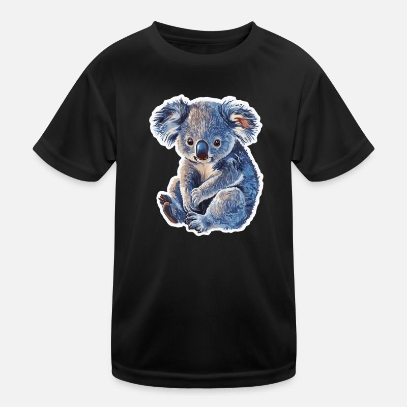 Koala - Kinder Funktions-T-Shirt - Schwarz