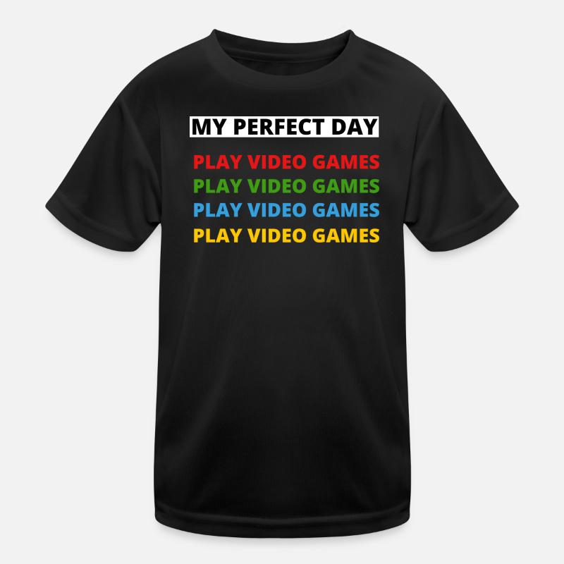 Mein perfekter Tag Rainbow Gaming Kinder Funktions-T-Shirt