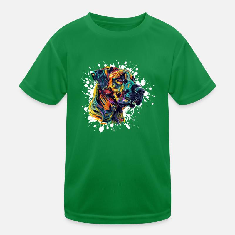 Farbexplosion Hundeporträt Kinder Funktions-T-Shirt