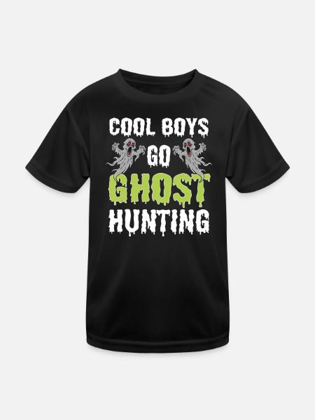 Geisterjagd Ghost Hunting - Kinder Funktions-T-Shirt - Schwarz - Vorne