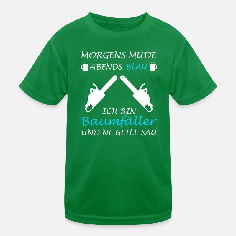 Forestry worker lumberjack forester felling trees Kids Functional T-Shirt