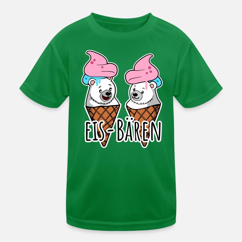 Zwei leckere Eis Bären an der Eisdiele Kinder Funktions-T-Shirt