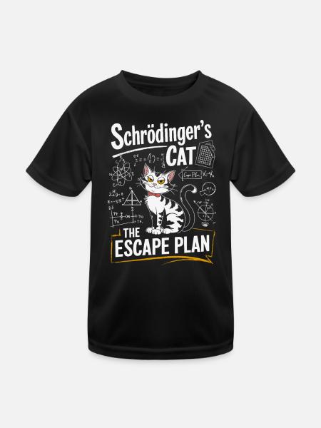 Schrödinger Cat The Escape Plan - Kids Functional T-Shirt - black - Front