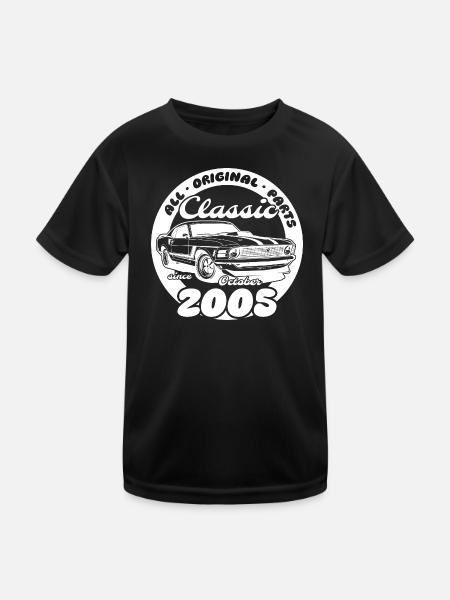 20. Geburtstag - Klassiker Musclecar 10/2005 - Kinder Funktions-T-Shirt - Schwarz - Vorne