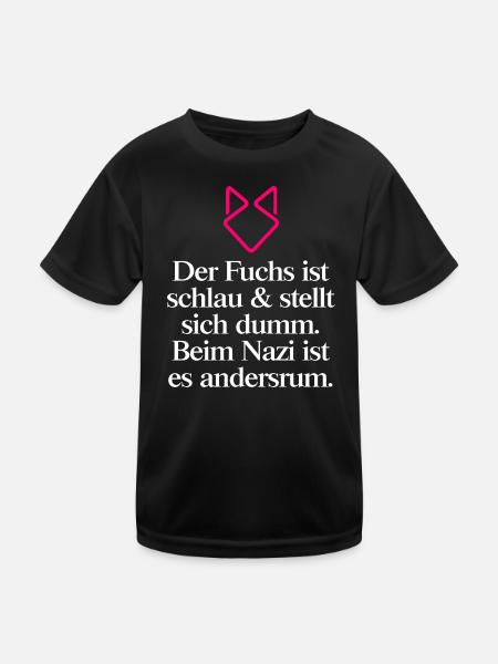 Gegen Rechts - Kinder Funktions-T-Shirt - Schwarz - Vorne
