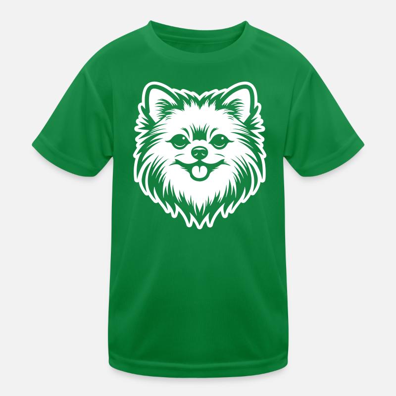 Zwergspitz Hund Pomeranian Kopf Kinder Funktions-T-Shirt