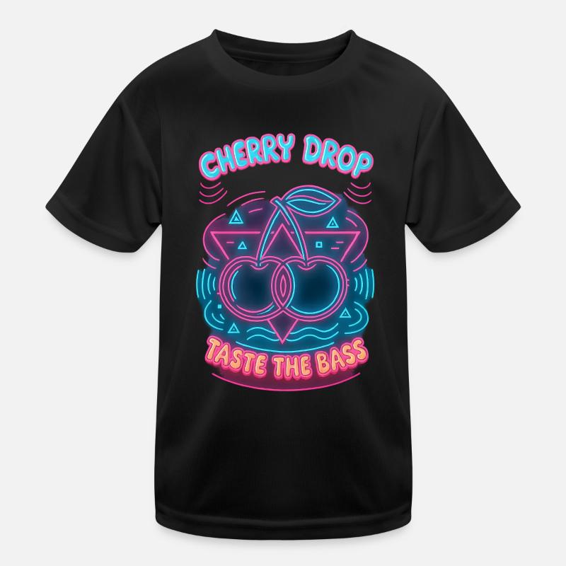 Cherry Drop – Goûtez au design néon de la basse T-shirt sport Enfant