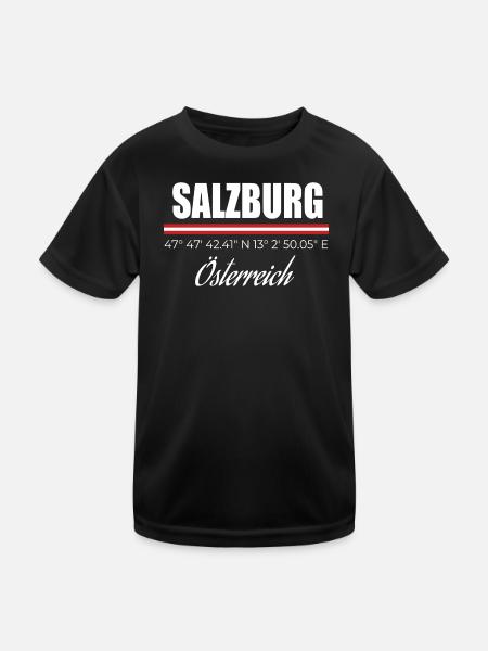 Salzburg - Kinder Funktions-T-Shirt - Schwarz - Vorne