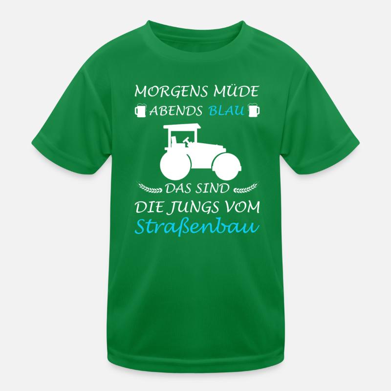 Road Construction Road Builder Construction Workers Kids Functional T-Shirt