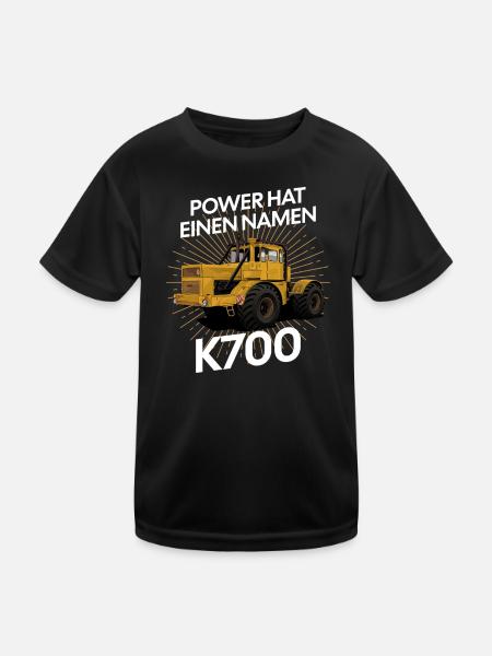 K700 Traktor Power Design - Kinder Funktions-T-Shirt - Schwarz