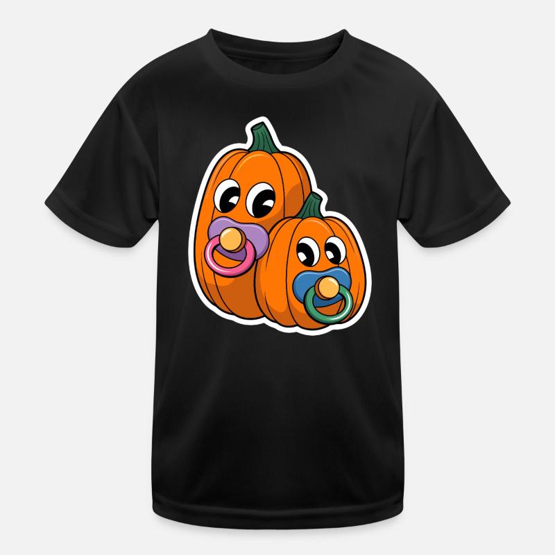 Cuddly baby pumpkins with pacifier - Kids Functional T-Shirt - black