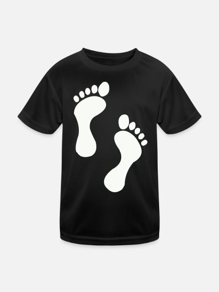 Kleine Füße, große Träume - Kinder Funktions-T-Shirt - Schwarz