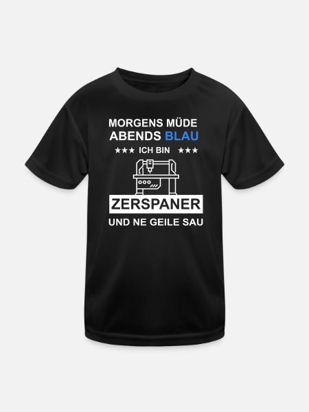 Machinistes Opérateurs de machines de découpe Tour CNC Métaux - T-shirt sport Enfant - noir - Devant