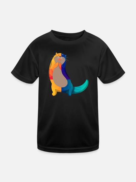 Seeotter Cartoon - Kinder Funktions-T-Shirt - Schwarz - Vorne