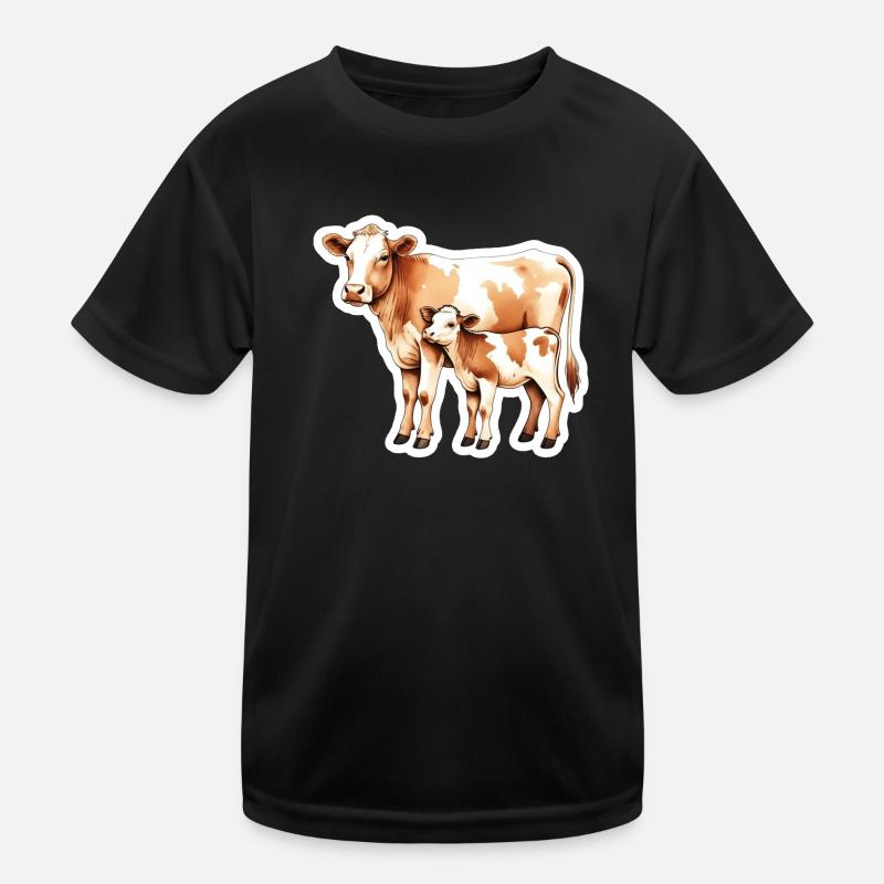 Kuhliebe – Mutter und Kalb Kinder Funktions-T-Shirt