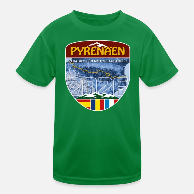 Pyrenäen 2026 | DE | Sticker Kinder Funktions-T-Shirt