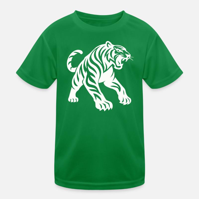 Tiger Silhouette Kinder Funktions-T-Shirt