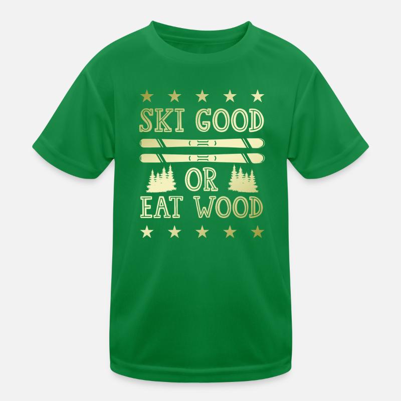 ski skiing Kinder Funktions-T-Shirt