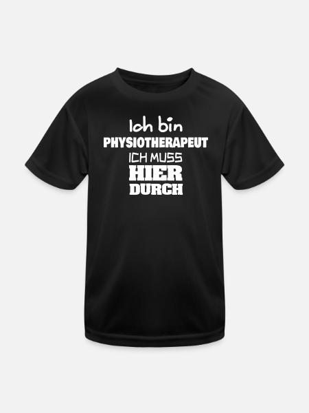 Beruf Physiotherapeut - Kinder Funktions-T-Shirt - Schwarz - Vorne