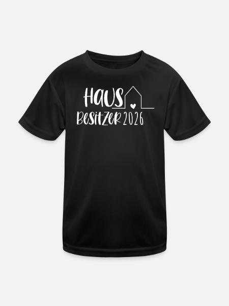 Homeowner 2026 Gift House Building Home - Kids Functional T-Shirt - black - Front