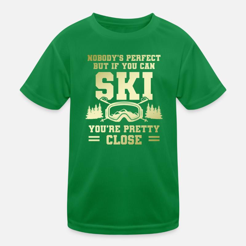 No one is perfect Skiing Kids Functional T-Shirt
