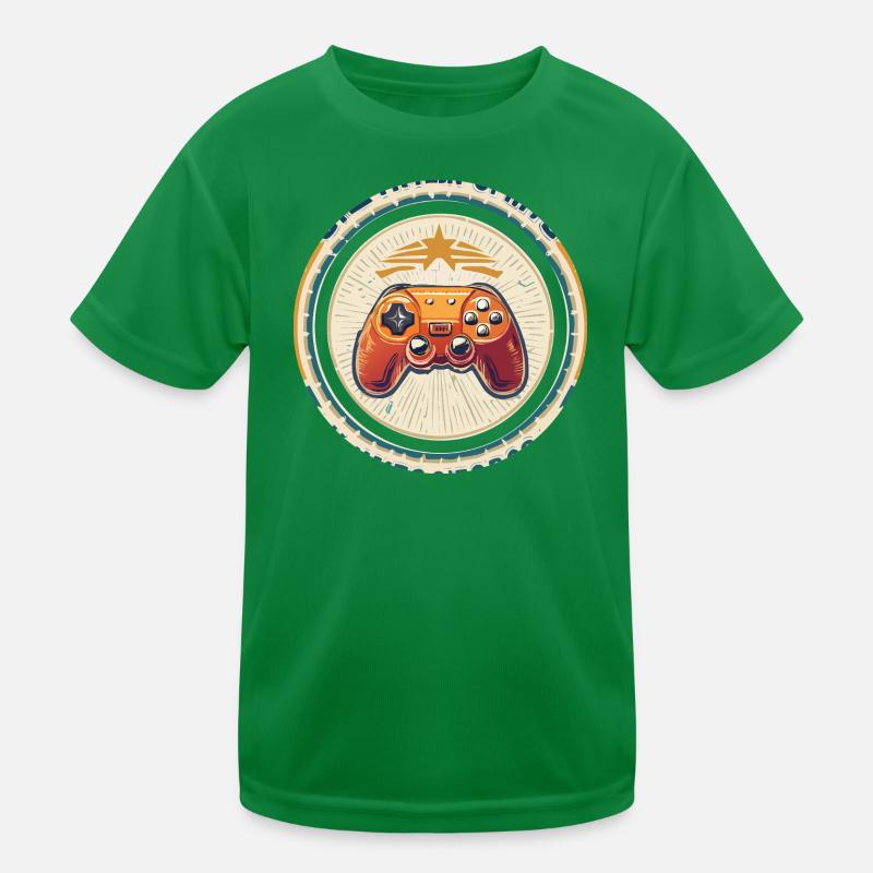 Retro Spielcontroller Abzeichen Kinder Funktions-T-Shirt