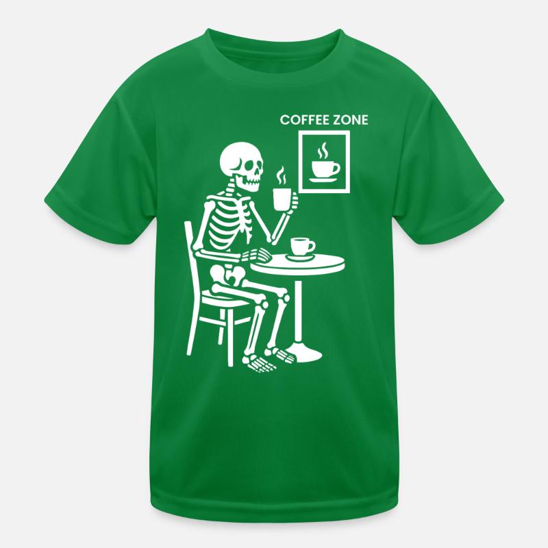 Skelett-Kaffee-Zone Kinder Funktions-T-Shirt