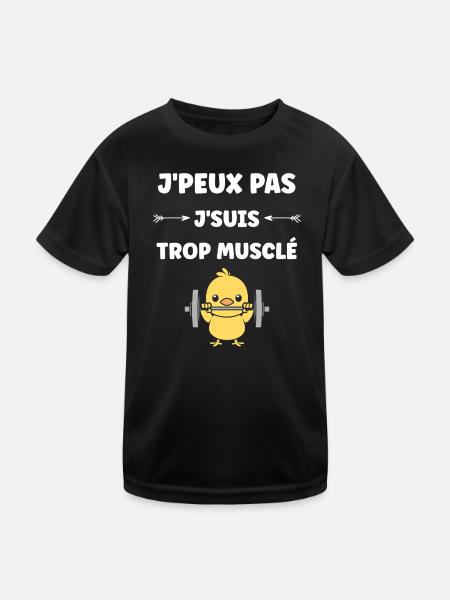 Muscle Chicken and Heavyweights - Kids Functional T-Shirt - black - Front