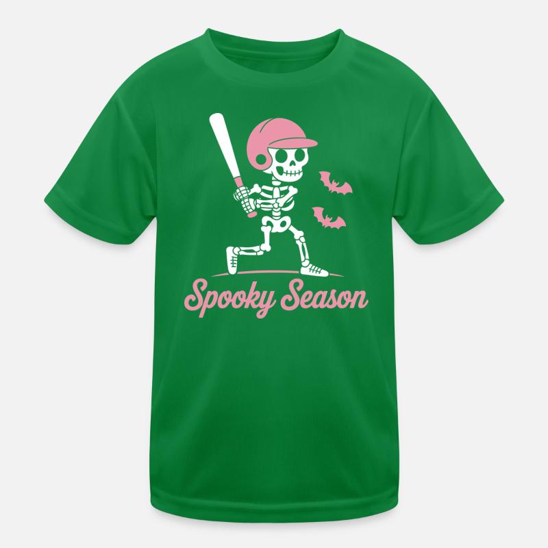 Spooky Skeleton Baseball en rose T-shirt sport Enfant