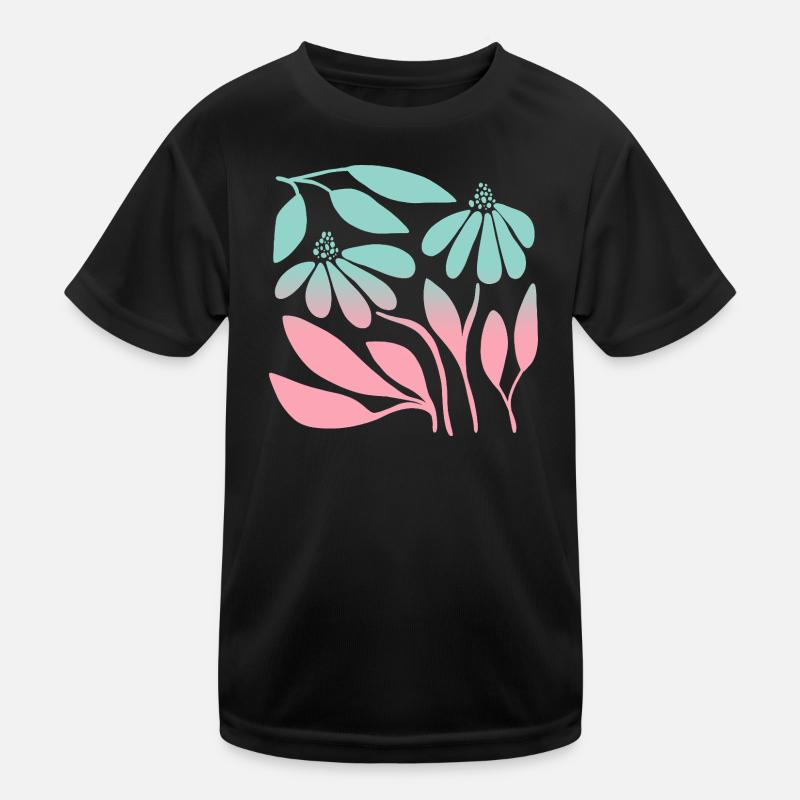 Marguerite in gradient green Kids Functional T-Shirt