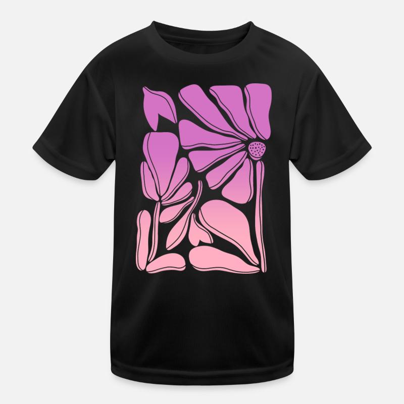 Flower power pink gradient - Kids Functional T-Shirt - black