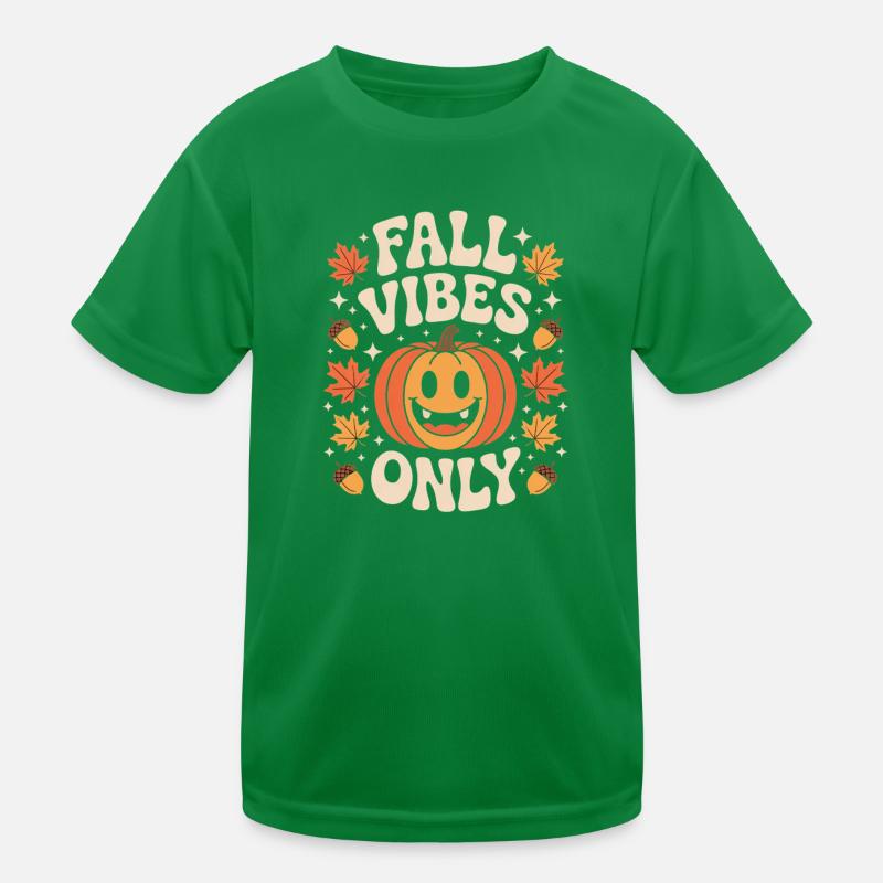 Fall Vibes Only Herbst Kürbis Halloween Stimmung Kinder Funktions-T-Shirt