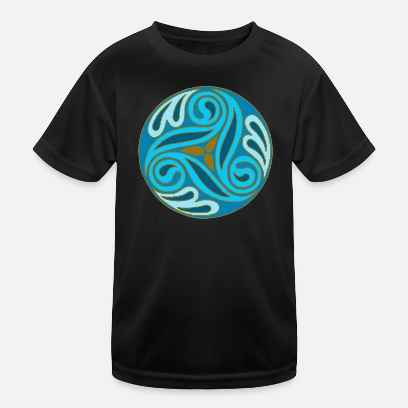 Sphère celte Bleue - T-shirt sport Enfant - noir