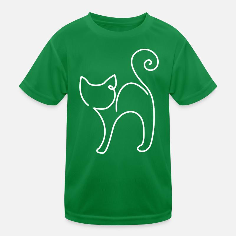 Seitliche Katze Skizze – elegantes Tiermotiv Kinder Funktions-T-Shirt