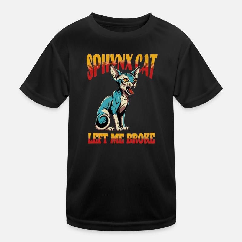 Sphynx Cat Funny - Kids Functional T-Shirt - black